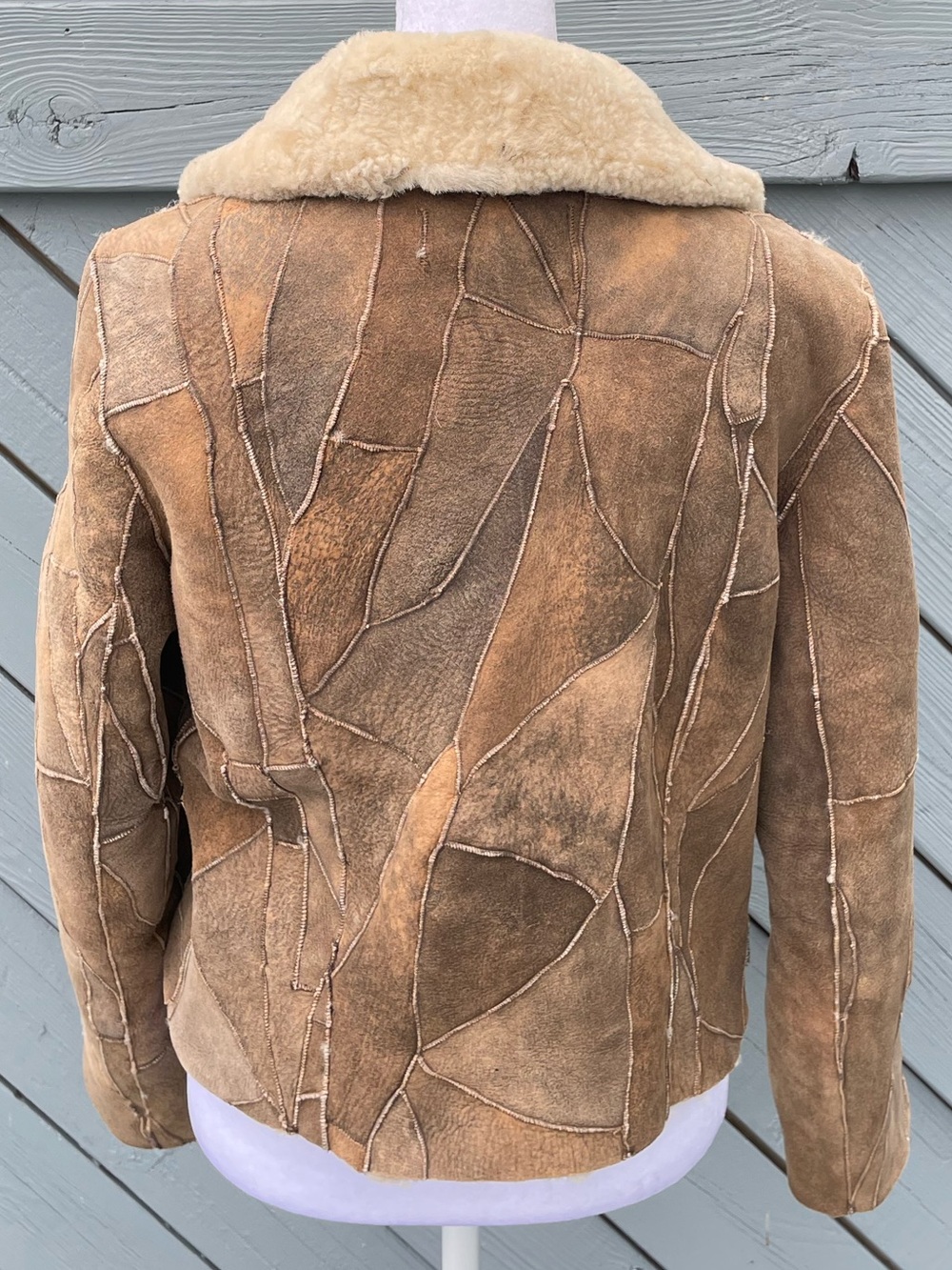 Clara Collins Paris Women’s Shearling Patchwork Jacket with Collar size 38 US 6 - Picture 5 of 10
